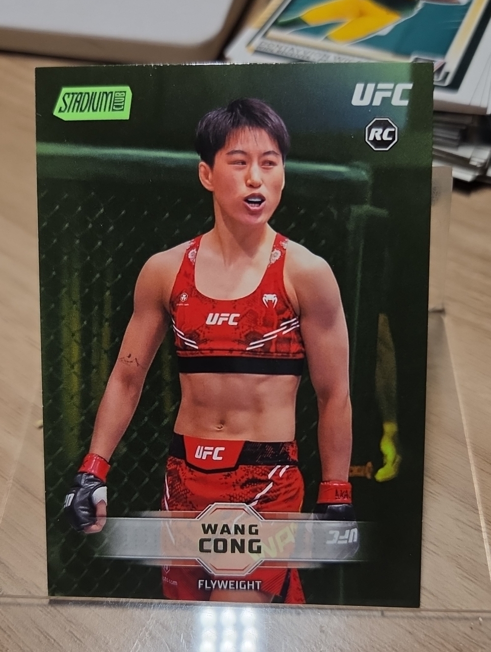 2026 Topps Stadium Club UFC Wang Cong Lime Green Parallel
